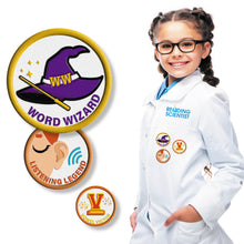 Load image into Gallery viewer, Reading Scientist Lab Coat and Achievement Patches (One Student Set)
